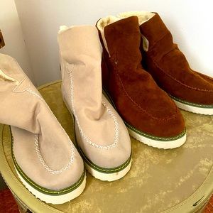 Faux suede boots